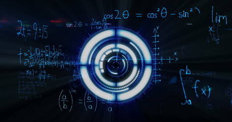 Poster - Illustrating global virus concept, digital equations and futuristic interface in technology