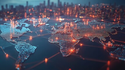 Poster - Intricate global value chains connecting manufacturers, suppliers, and distributors across borders - conceptual illustration of international trade and supply chains, 8k Resolution