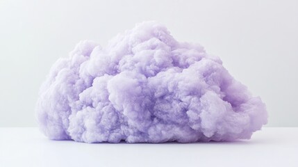 Poster - Lavender-colored fluffy cloud-like mass on white background.