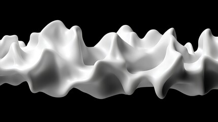 Poster - Abstract white fluid form on black background