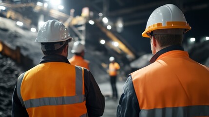 mining safety inspection underground mine site industry image dark environment close-up view risk ma