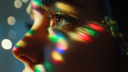 Aufkleber - rotating colored dots, transitioning through a spectrum of colors, creating an eye-catching visual of movement and light.
