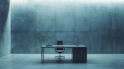 Poster - Minimalist Modern Office Design with Glass Partition and Desk