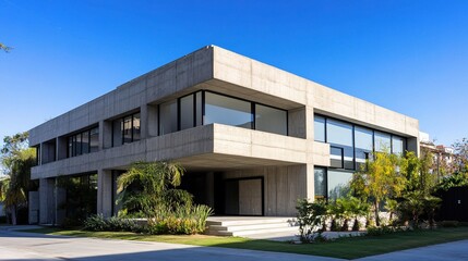 Poster - Contemporary Industrial Style Building Featuring Raw Concrete Design
