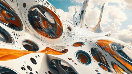 Poster - Futuristic Architecture Design with Dramatic Curves and Colors