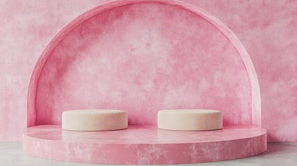 Poster - Light pink pastel wall with smooth finish, offering minimal distractions and plenty of space for design elements.