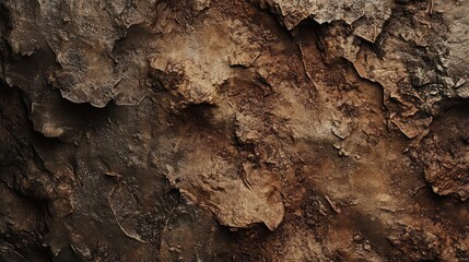 Poster - Rustic terracotta brick wall with rough, porous textures and deep earthy tones.