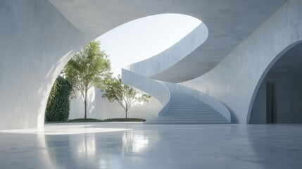 Poster - Smooth white concrete texture with slight imperfections and natural light play. A clean and modern backdrop.