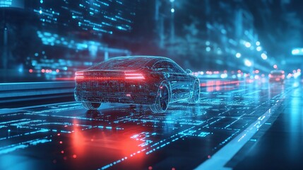 Poster - Futuristic Autonomous Transportation System in a Digital Cityscape