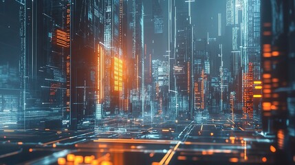 Poster - Futuristic Architectural Visualization of a Smart City Environment