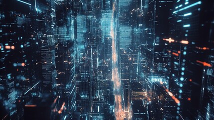 Poster - Futuristic Architectural Visualization of Smart City Concept Design