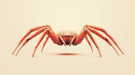Wall Mural - Minimalist vector spider with detailed legs and segmented body, sharp, clean lines and a modern style, set against a plain background.  