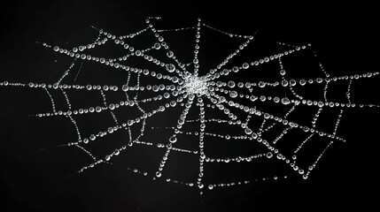 Wall Mural - spider web with dew drops 