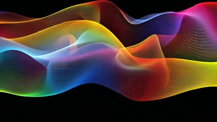 Poster - Colorful Abstract Waves Vibrant Design of Fluid Lines and Motion Energy in Dynamic Background