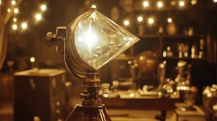 Poster - A spectrometer in a gem laboratory measuring the light refraction of a topaz.