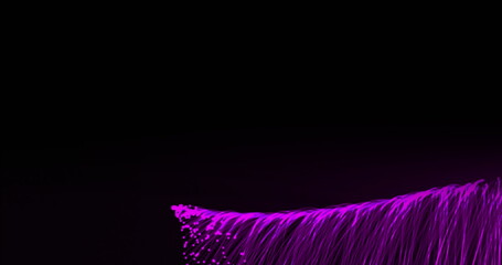 Poster - image of rolling explosion of purple light trails on black background