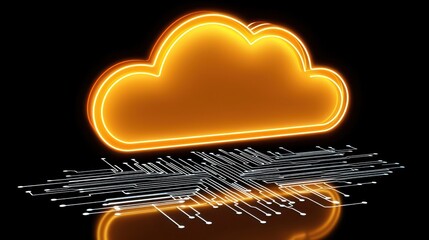 Poster - Glowing Cloud Computing Network: Digital Data Storage and Technology