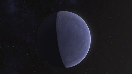 Wall Mural - mysterious blue planet in space with dark side