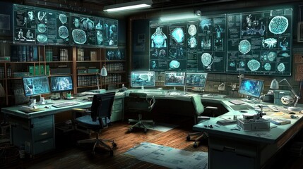Poster - Futuristic Neurology Lab: A High-Tech Workspace