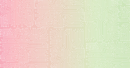 Poster - Abstract image, close-up view of circuit board illustration technology high end  computer technology circuit board. white lines on a gradient background .