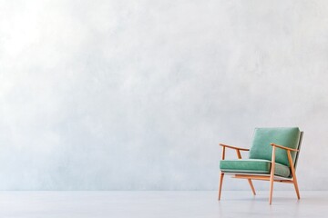 Poster - capture minimalist interior with plain empty wall designed as potential canvas for artwork or decoration in foreground