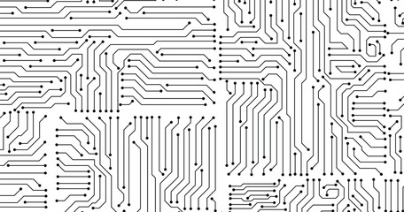 Poster - Vector circuit for communication technology background concept. 