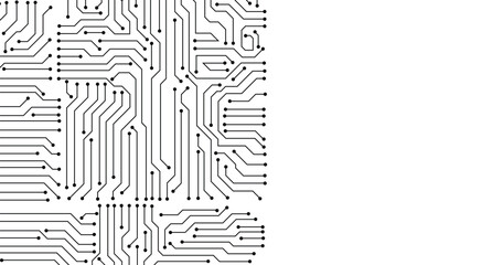 Poster - Vector circuit for communication technology background concept. 