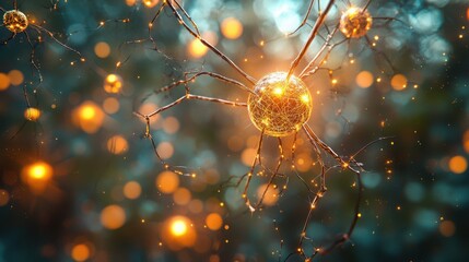 Poster - Spider interacting with a ball of light depicting neural network-based hedge fund strategies in a dynamic financial landscape