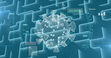 Poster - Image of covid 19 cell data processing and scopes scanning