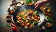 © Xina - Stir Frying Wok Cooking Quickly cooking small pieces of food in