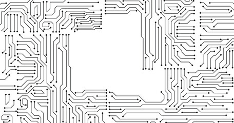 Poster - High-tech technology background texture. Circuit board vector illustration.