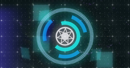 Poster - image of showing circular scope with blue and white flashing lights