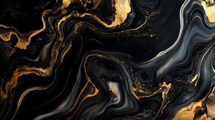 Poster - Abstract marbled design with gold accents (1)