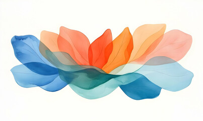 Poster - Vibrant Watercolor Floral Elements with Splashes for Spring Decor