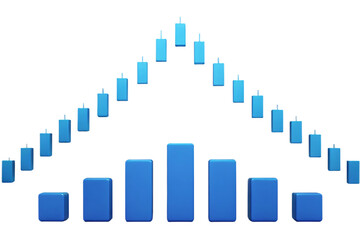 Poster - Abstract blue bar chart graphic design