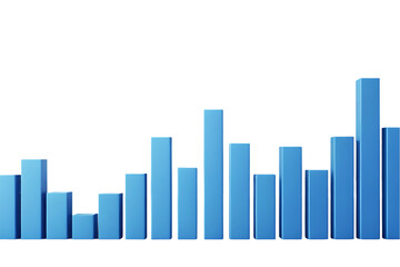 Poster - Abstract blue bar graph, data visualization chart