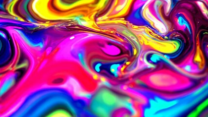 Poster - Vivid liquid color swirl: dynamic abstract patterns in motion