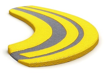 Poster - Radiant Yellow and Gray Curved Surface with Striking Visual Pattern