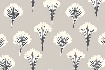 Poster - Stylized floral pattern with delicate details on a neutral toned ground