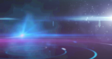 Poster - image of glowing spots of light shimmering on blue to purple background