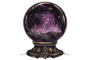 Wall Mural - a crystal ball art illustration celestial.