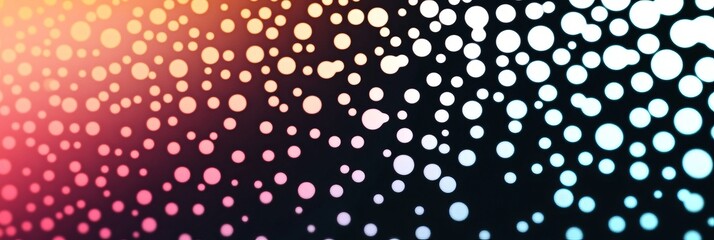 Poster - Colorful abstract design with circular shapes set against a black background and a gradual transition of colors