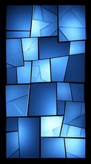 Poster - Polygonal pattern artwork with multifaceted structure in cool blue tones