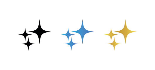 Poster - Gradient Sparkle Icon Set, Twinkle Glow Symbol, Shiny Star Effect, Glitter Light Design, Magic Flash Illustration, Glowing Elements, Luminous Shine, Decorative Sparkles, Radiant Star Vector