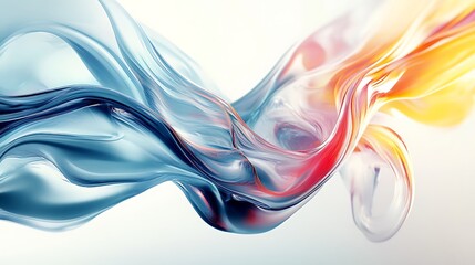 Poster - Abstract Colorful Liquid Swirls and Flowing Fluid Dynamic Design