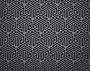 Aufkleber - Abstract geometric pattern. A seamless vector background. Gray and black ornament. Graphic modern pattern. Simple lattice graphic design