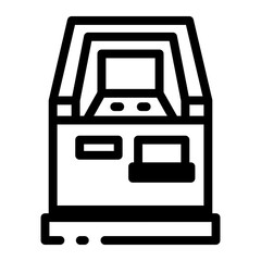 Wall Mural - A line style icon of bank atm machine 