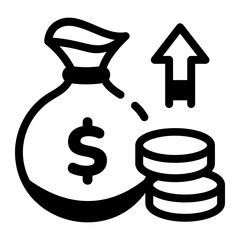 Wall Mural - Line style icon showing capital gain 
