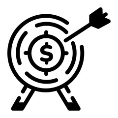 Wall Mural - A line style icon depicting a financial target 
