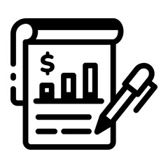 Wall Mural - A linear style icon of a financial statement 